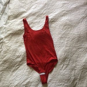 Madewell Red Scoopback Body Suit Tank Top
